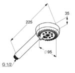 Kludi LOGO Ručná sprcha, 3 prúdy, čierna matná