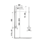 Jika TALAS TRENDY Sprchový stĺp (nást.batéria, hlavová sprcha, ručná sprcha, hadica 1,7 m), chróm