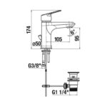 Jika TALAS TRENDY Umývadlová stojánková batéria s plastovou výpusťou, chróm