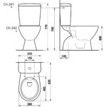 Jika LYRA PLUS Kombiklozet RIMLESS, hlboké splachov., bočné napúšťanie 3/8", biela