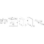 Jika PETIT Skrinka s 1 dvermi Ľ/P, vr. umývadla bez prepadu 40×23 cm a zrkadla s osvetlením, jaseň