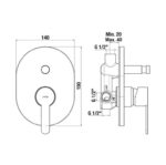 Jika Lyra Smart vaňová podomietková batéria s prepínačom, chróm