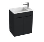 Jika CUBE Skrinka s umývadlom 500x340 mm, 2 dvere, matný antracit