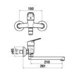 Jika TALAS TRENDY Umývadlová nástenná batéria s ramienkom 210 mm, chróm