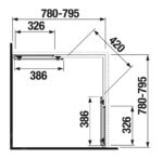 Jika NION Sprchový kút 800 mm štvorec, strieborná lesklál/arctic sklo s úpravou JIKA perla GLASS