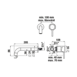 Jika MIO STYLE Umývadlová podomietková batéria, mosadzné teleso + vrchná sada, čierna matná