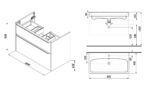 Jika PURE Skrinka s 2 zásuvkami, vr.umývadla 800x540x420 mm, čierna matná