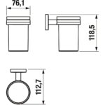 Jika MIO STYLE Držiak kefiek a pasty, matné sklo/čierna matná