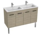 Jika CUBE Skrinka s dvojumývadlom1200×430 mm, 4 dvere, jaseň