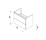 Jika MIO Skrinka pod umývadlo 750x450 mm, 2 zásuvky, jaseň