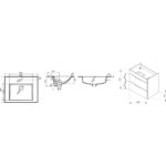 Jika CUBE Skrinka s umývadlom 650×430 mm, 2 dvere, jaseň