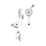 Jika Mio Style Ručná sprcha ∅ 100 mm, 3 funkcie, čierna matná