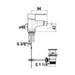 Jika LYRA Smart Bidetová stojánková batéria s plastovou výpusťou, chróm