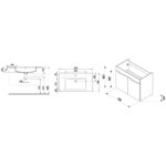 Jika CUBE Skrinka s umývadlom 800×430 mm, 2 dvierka, antracit mat