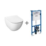 SET Závesné WC MIO N, Rimless a rámový podomietkový modul, biela