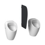 Jika SPLIT Urinálová deliaca stena, vr. montážneho príslušenstva, tmavošedá