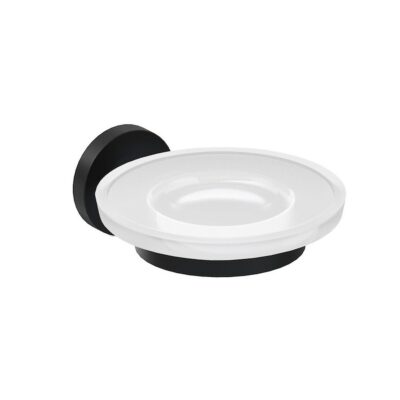 Jika MIO STYLE Držiak so sklenenou mydelničkou, čierna matná/matné sklo