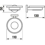 Jika MIO STYLE Držiak so sklenenou mydelničkou, čierna matná/matné sklo