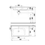 Jika MIO Asymetrické umývadlo 750 mm, pravé, biela