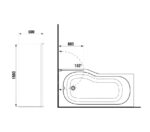 Jika TIGO Vaňová zástena 600 mm Ľ/P, jednodielna, strieborný lesklý profil/číre sklo