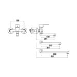 LYRA Smart Umývadlová nástenná batéria s otočným ramienkom 210 mm, chróm