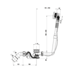 Jika TIGO Vaňová automatická výpusť s prepadom, sifón DN 40/50, výška 610 mm, čierna matná