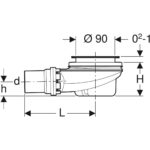 Vaničkový sifón Uniflex 90mm, sada s krytkami (pre vaničku s otvorom ø 90 mm), chróm