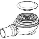 Vaničkový sifón Uniflex 90mm, sada s krytkami (pre vaničku s otvorom ø 90 mm), chróm