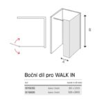 Novea Bočná sprchová stena 350mm s rohovým profilem k WI kútom, výška 200 cm, sklo 8mm, EASY CLEAN