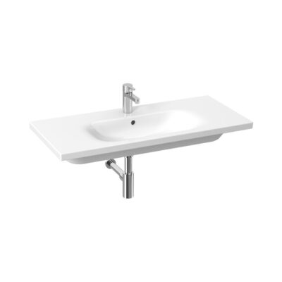 MIO-N Umývadlo 100x45 cm, s prepadom a otvorom pre batériu, Jika Pearl, biela