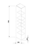 Jika CUBE Vysoká skrinka, 1 dvere ľavé/pravé, 6 políc, jaseň