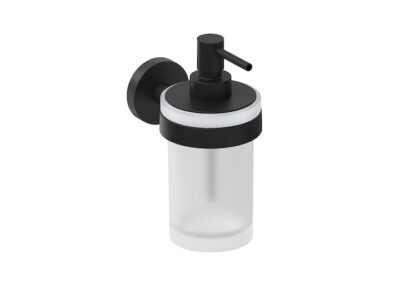 Jika MIO STYLE Držiak s dávkovačom mydla 200 ml, čierna matná/matné sklo