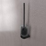 Nimco NIKAU toaletná WC kefa, matné sklo/čierna mat