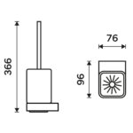 Nimco NIKAU toaletná WC kefa, matné sklo/čierna mat