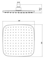 Hlavová sprcha 230x230 mm, čierna matná