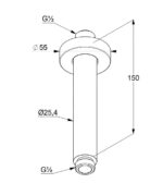 Kludi A-QA sprchové rameno 150 mm, čierne matné