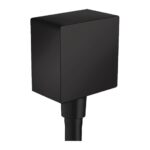 HG FixFit Nástenné kolienko Square so spätným ventilom DN15, matná čierna