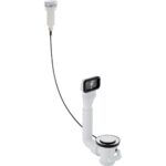 Odtokový ventil pre drez s prepadom a otočným ovládím, chróm