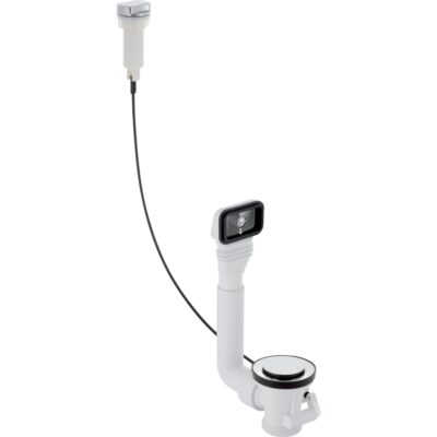 Odtokový ventil pre drez s prepadom a otočným ovládím, chróm