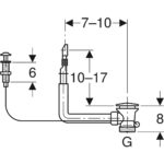 Odtokový ventil pre drez s prepadom a otočným ovládím, chróm