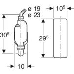 Práčkový sifón 40 mm, natáčací s krytom, alpská biela