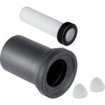Pripájacia súprava pre závesné Wc, dĺžka: 18,5 cm, d=110mm, d1=45mm, matný chróm