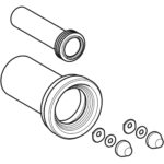 Pripájacia súprava pre závesné Wc, dĺžka: 18,5 cm, d=110mm, d1=45mm, matný chróm