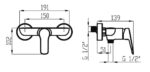 Sprchová batéria bez príslušenstva 150mm METALIA 54, chróm