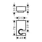 Porter E držiak ručná sprchy na stenu, matná čierna