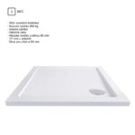 Mereo KORA Sprchový kút s vaničkou, štvorec 90x90x185 cm, biely ALU, sklo grape