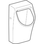 Pisoár Geberit Smyle, prívod zozadu, odtok dozadu: T=30cm, biela