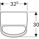 Pisoár Geberit Smyle, prívod zozadu, odtok dozadu: T=30cm, biela