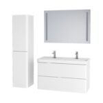 Mereo SIENA Skrinka s keramickým umývadlom 101 cm, pre 2 batérie, biela lesk