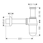 HG Umývadlový sifón, štandardný model, chróm
